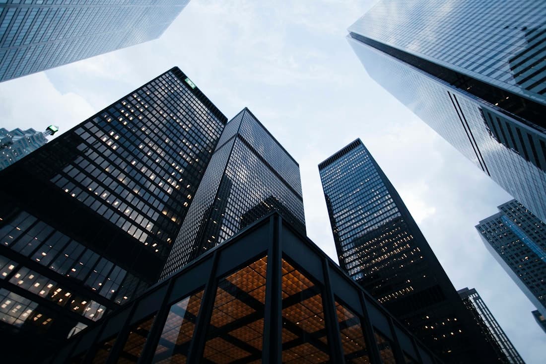 Modern city architecture in an international business district